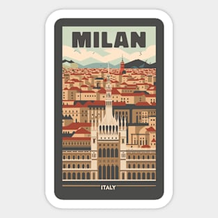 A Vintage Travel Art of Milan - Italy Sticker